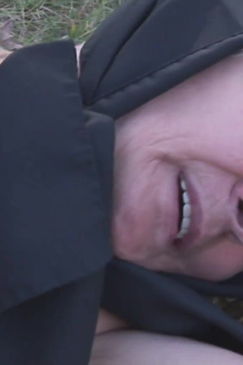 Nylon granny likes outdoor fuck and facial