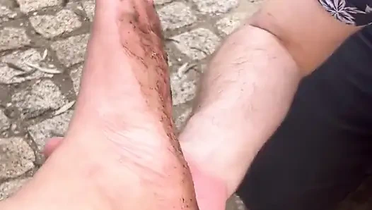 Cleaning My Dirty Feet...