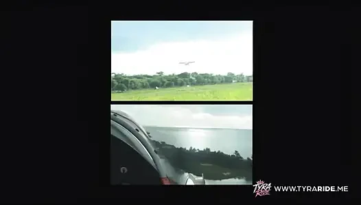Blonde in Car During Nude Beach Film Shoot with Crew