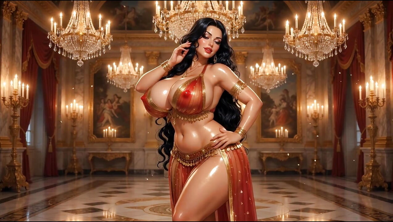 "Mature Sophia  Sensual Belly Dance -  Hips & Massive Curves in Grand Palace"