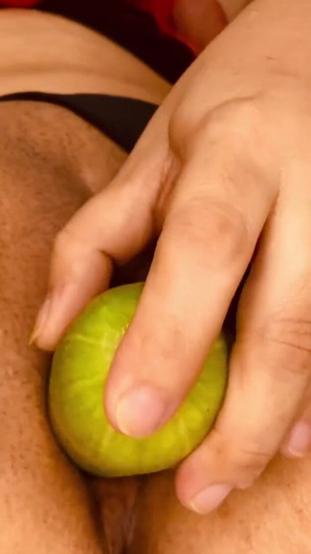 CLOSE UP extreme POV of my pussy swallowing a thick cucumber deep down | Clip 1