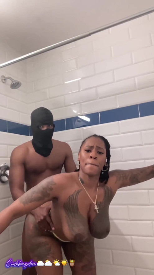 Big titty big booty Sex Goddess gets fuck hard in shower! | Clip 1