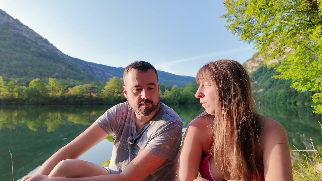 Real couple wild camping  - doggy and creampie cleanup