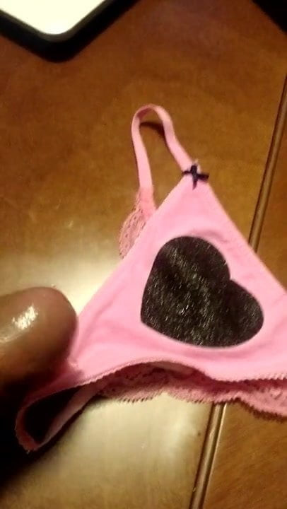 Cum in pink small thongs