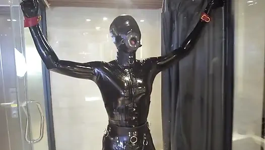 Mz20 - the Girl in Latex Clothing Locked in a Glass Room