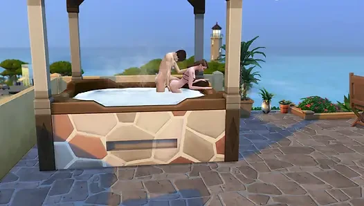 Çift tatilde hidrode sikişme fırsatını değerlendiriyor. The Sims