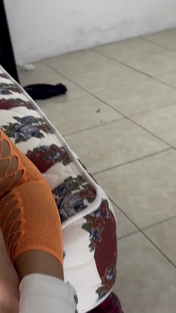 Thrilling moment from "I leave all my milk in my big ass and busty stepmother's pussy"