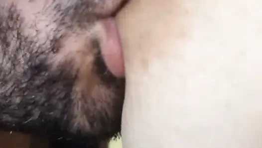 Arab guy gently sucks and bites my big sagging tits until my puffy nipples