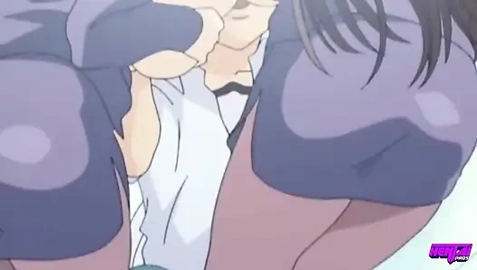 HENTAI PROS - грудастые красавицы рассеяют свои чувства, делясь диким тройничком со своим жестким соседом