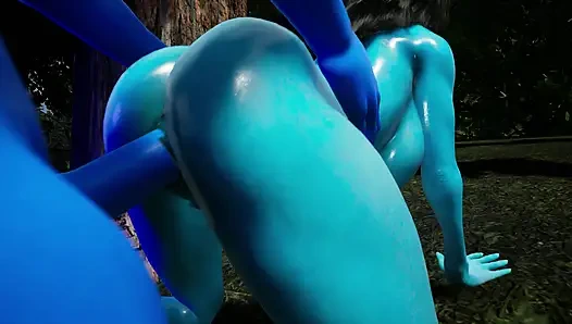 Очень горячий На'ви из «Аватара» жёстко трахнул