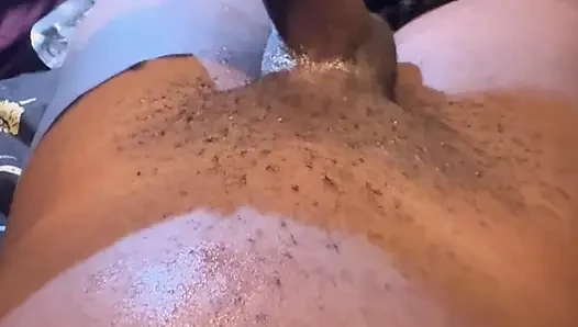 I'm amazed by my stepbrother's huge dick and jerk his dick until he cums