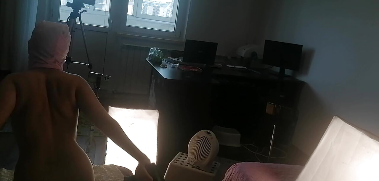 Sexy wife with hairy pussy dances naked. Wife hairy pussy, big tits, big ass. Amateur milf massages herself with a vibrator.