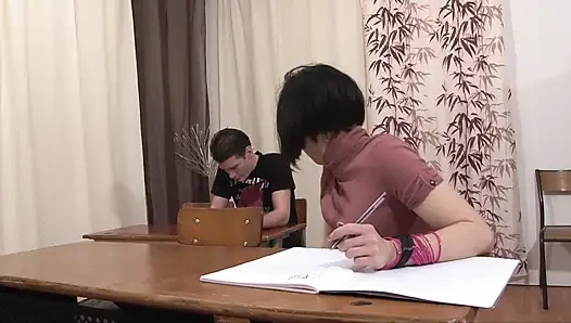 Teen gets her tutor to ram her hard