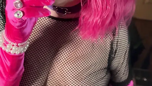 Your Smoking Queen, Tina Snua, Smoking A Cork Cigarette In Satin Gloves & Jewellery - Smoke Rings OMI OME Drifting Snap inhales