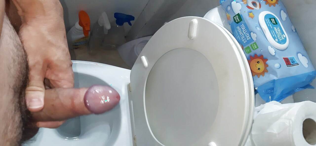 Bathroom cumshot