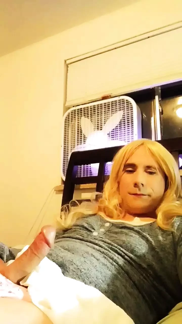 Sissy crossdresser Erica playing with her self tease