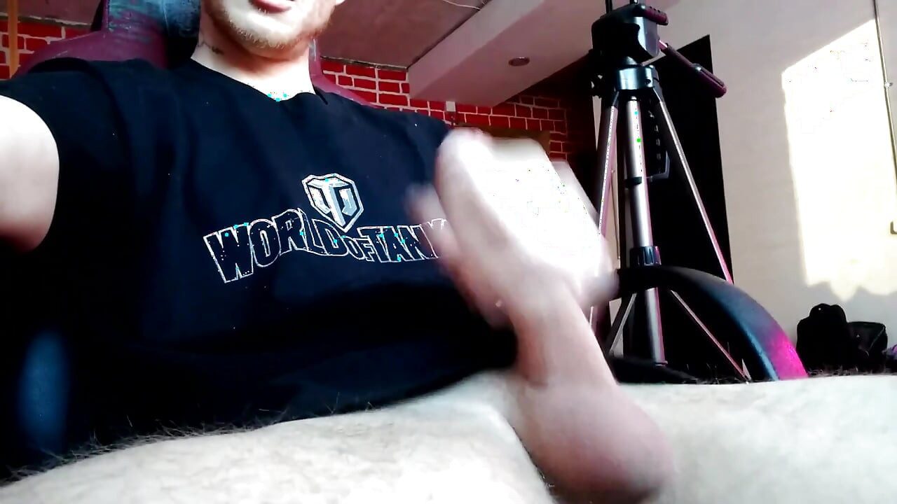 Dude in Glasses Jerks His Wiry Cock