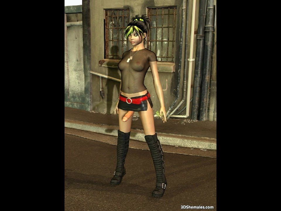 3D shemale ready for the party