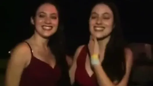Not Twin sisters makeout at party