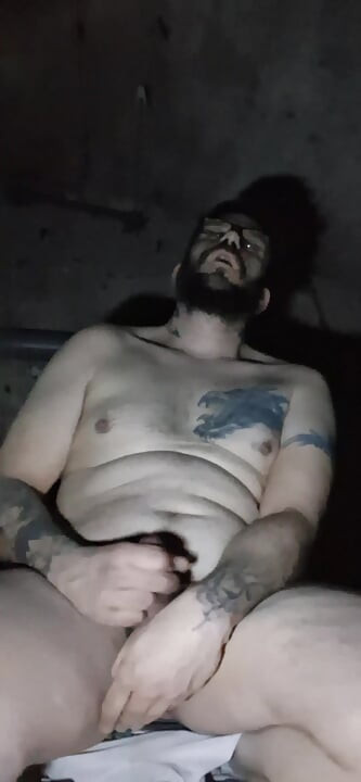 jerking off in a cellar at work