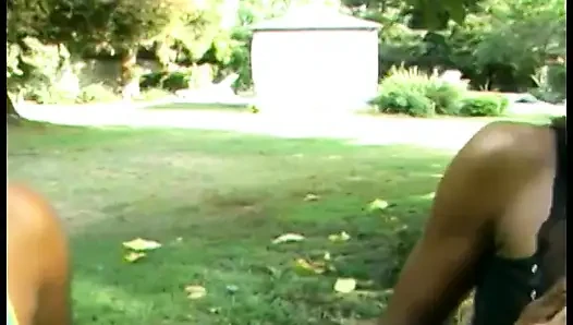 Chocolate slut gets her tight wet twat licked and fingered by her girlfriend