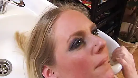 French Hairdresser Got Her Pussy Fucked at Work