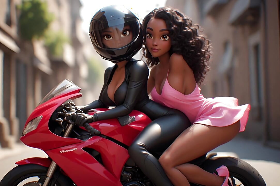 Motorcycle Sex, Rock, Black Woman, Oral Sex, Public, 3D Cartoon, Artificial Intelligence, Uncensored