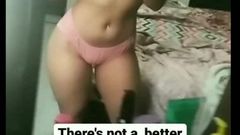 Indian girl showing her new pink panty to his boyfriend