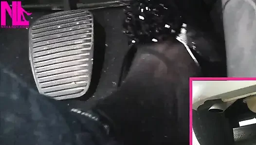 Revving with Exhaust Shot in Black Ballet Flats