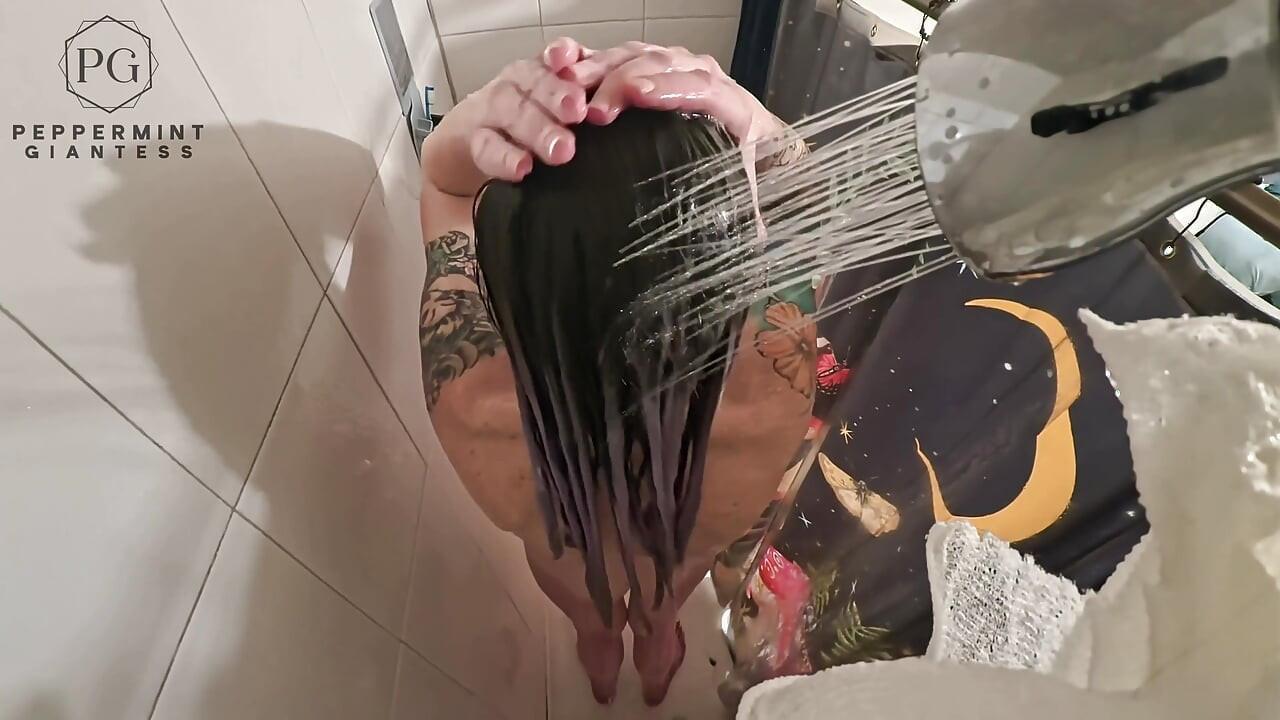6.7 Tall Amazon Shower Routine POV Overhead Giantess Goddess