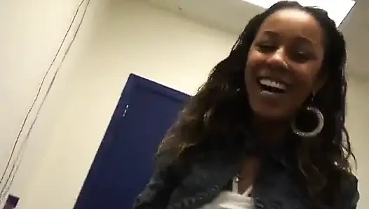 Watch her use the bathroom with her shaven pussy