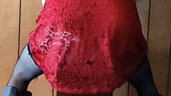 Koronkowa czerwona sukienka pt2