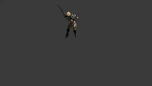 a girl dancing with sword