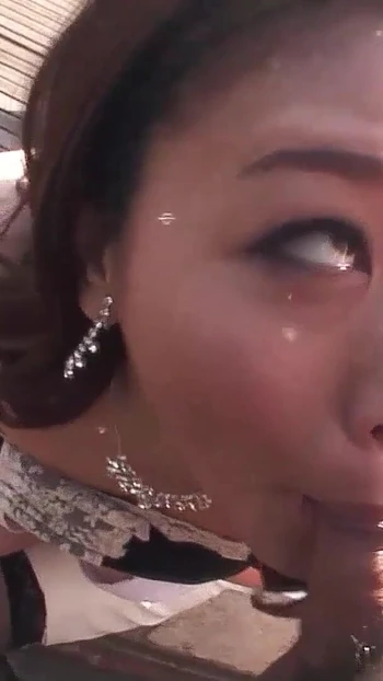 Unforgettable moment from "Rich Japanese Mature seduce her Driver to Quick Swallow Blowjob"