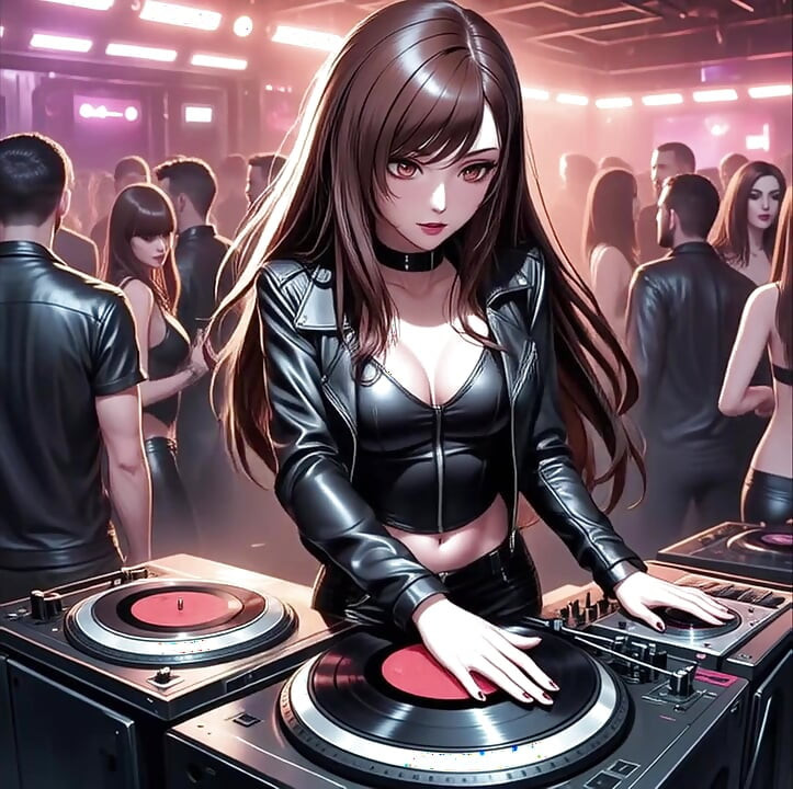 אנימה סקסית DJ Synthwave Retrowave אלקטרו AI