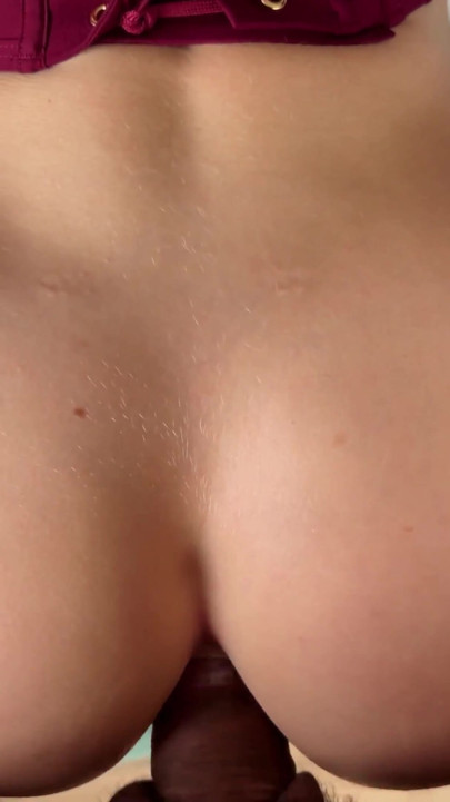 Naughty Brunette Deepthroats and Anal Rough Sex till Creampie in Red Lingerie POV - Sweetie Fox | Clip 2