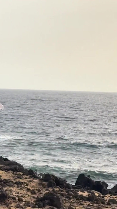 My Big Thai Tits Tremble in the Salty Wind, Hard Nipples Exposed at the Naked Beach