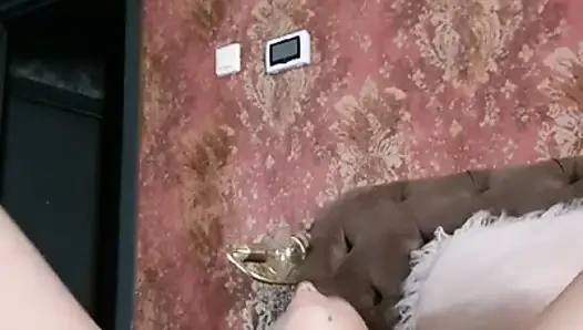 Single mom plays with herself while nobody is at home