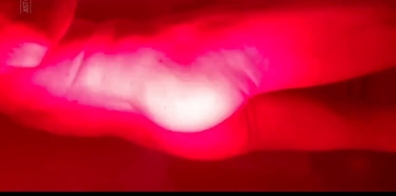 Horny Red Light Session with Cum and Dildo Ball Slamming