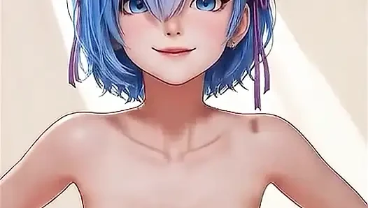 Ia rem (re:zero) lagi asik nyepong, ngentot di samping, nyepong kontol sampai dicrot di mulut