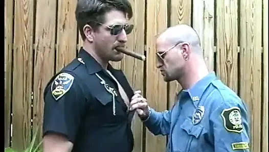 Big dick cops suck and lick each other off at outdoors