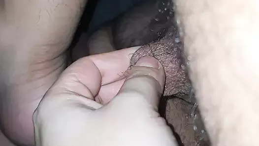 Step mom hand slip on step son ass touching his big balls