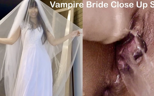 Pengantin vampir muncrat close up