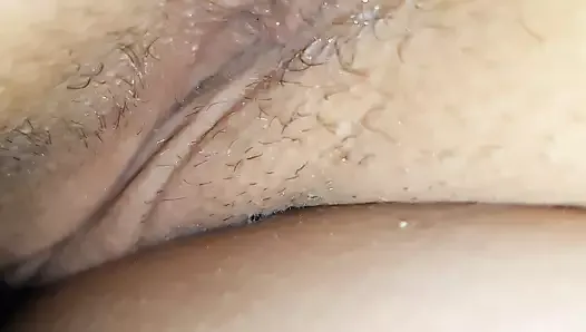Wife's wet pussy close-up
