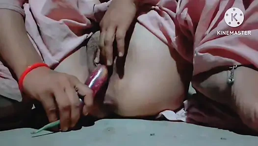 Young girl college bitch girl real masturbation with eggplant