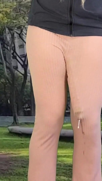 Key moment from "Huge dick shemale hands free cum public"
