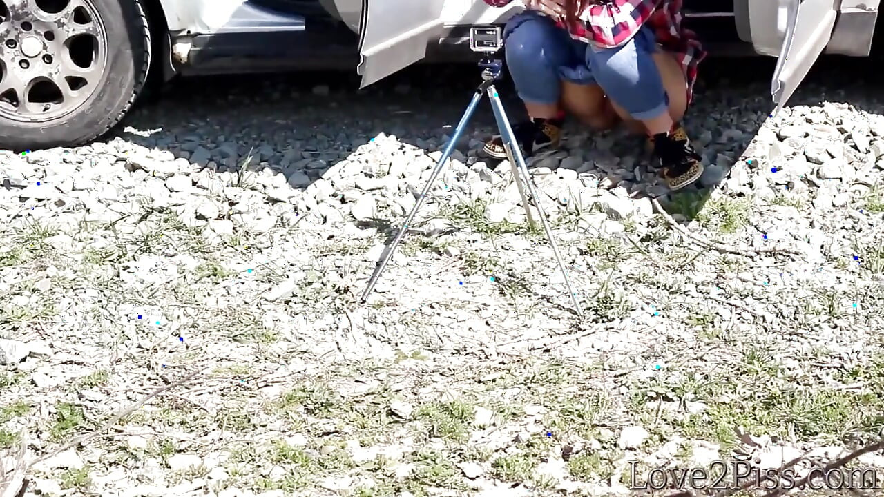 Peeing in Front of a Car, on the Side of the Road