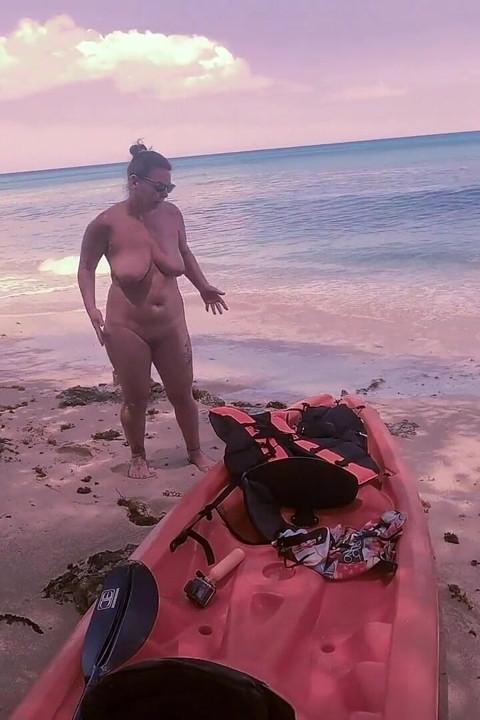 Kinky Couple Big Tits Cowgirl Wife Orgasm Sex on Barbados Beach POV