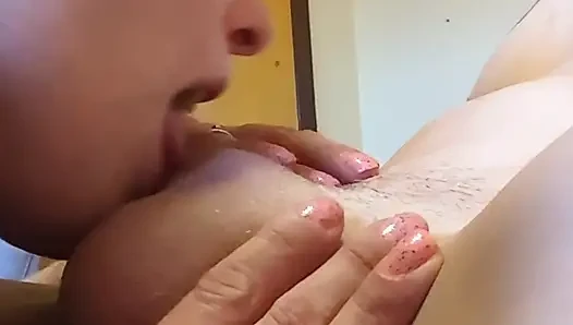 Jizzy J has Cute little whore licks n sucks on my nuts