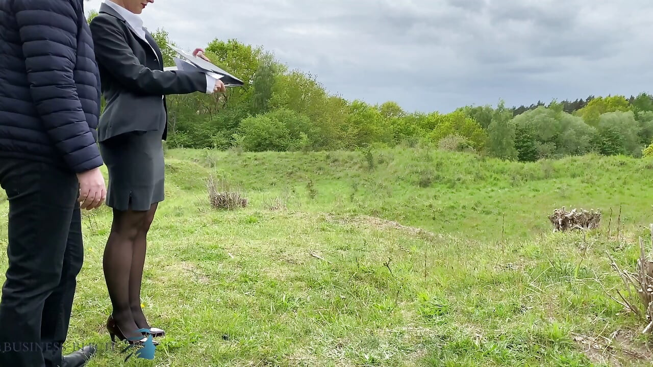 Real estate business woman outdoor fuck